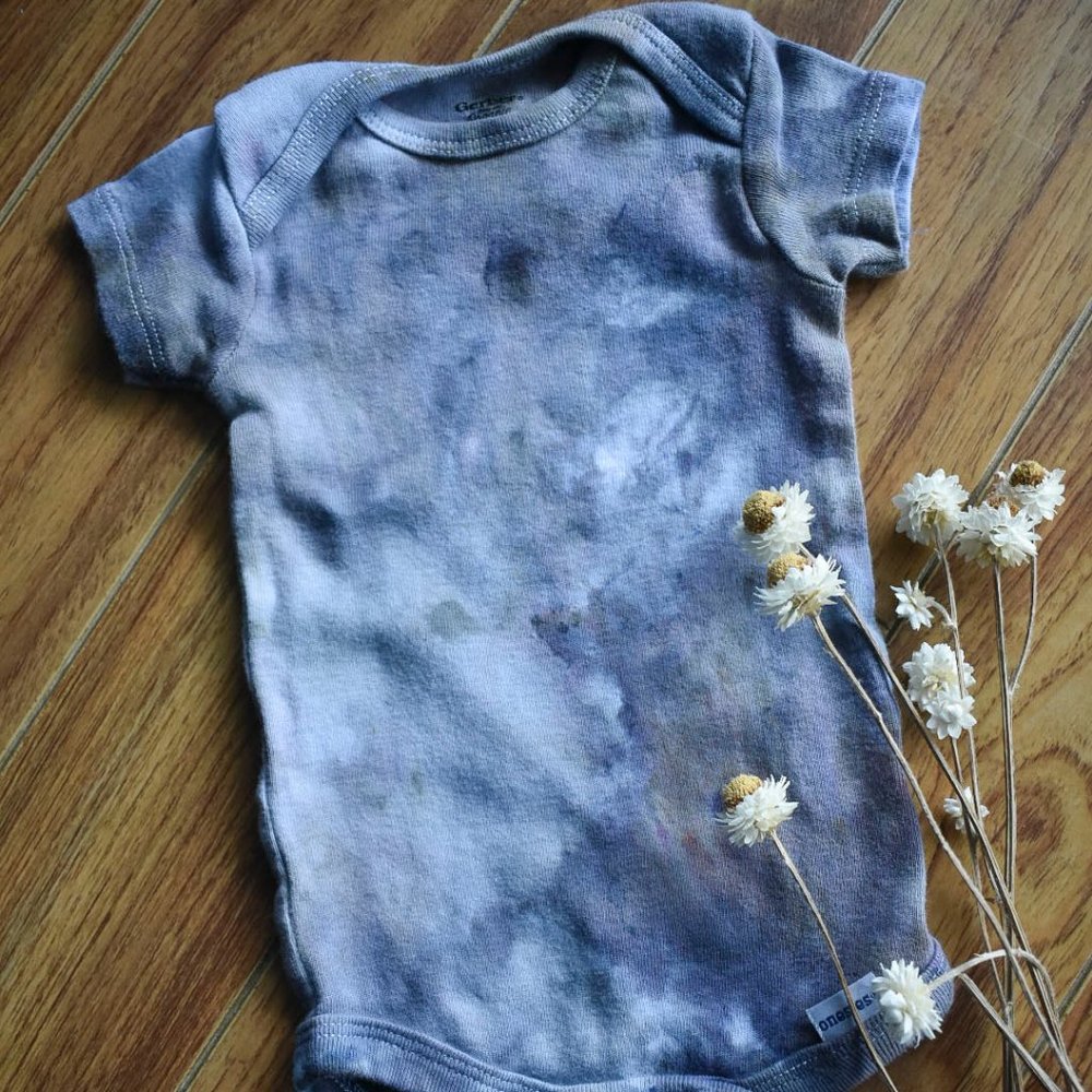 0-3 month ice-dyed onesie
